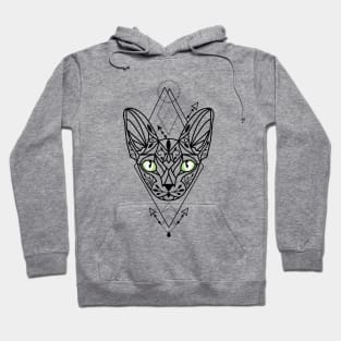 Green Eyed Sphinx cat tattoo Hoodie